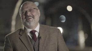Ảnh chụp từ một video tháng Ba, 2018, Jamal Khashoggi đang trả lời phỏng vấn tại một địa điểm không được tiết lộ. Ảnh từ trang này