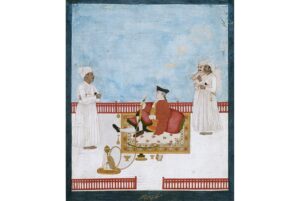 Viên chức của công ty Đông Ấn và người hầu, 1757. Hình ở đây