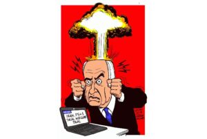 Hí họa của Latuff về sự tức giận của Israel trước thỏa thuận hạt nhân với Iran